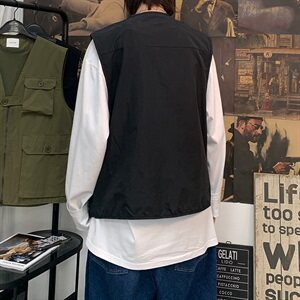 日系潮牌机能工装多口袋马甲男潮港风帅气百搭背心坎肩M2003图片