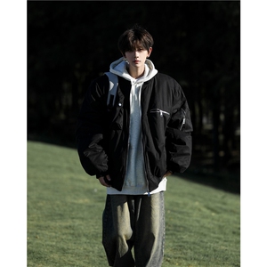 美式高街飞行员夹克棉服外套男冬加厚潮牌宽松棒球上衣MF285-P103图片