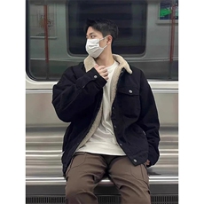 【有货】866CC-P75羊羔毛棉服外套男加绒加厚翻领牛仔夹克，男装夹克，星座1007（原301D）