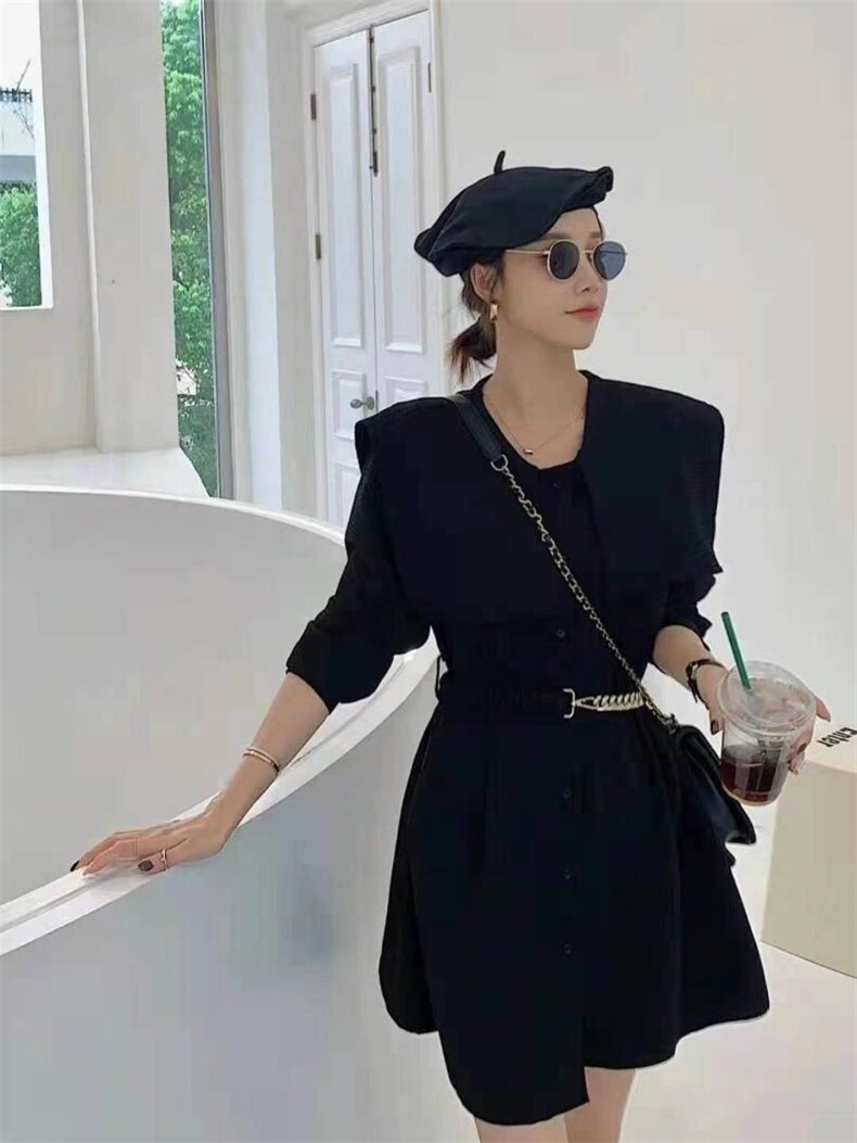 时尚百搭收腰披肩长款连衣裙21Q-029，女装连衣裙，红衣情缘