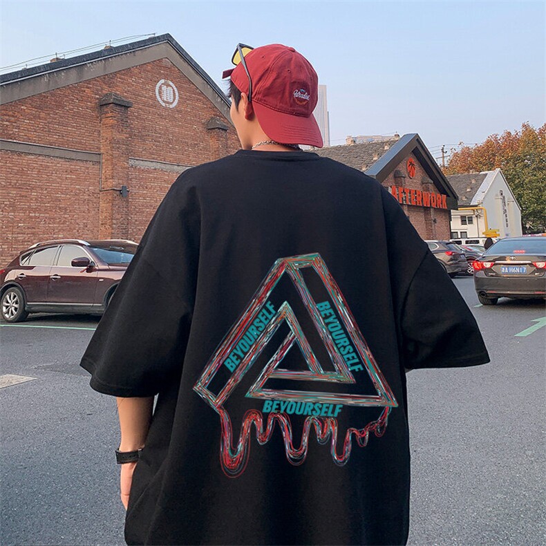 2025夏季纯棉宽松休闲男士圆领230克纯棉短袖T恤-T717-P20，男装T恤，星座310B