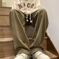 秋冬休闲裤男直筒裤灯芯绒阔腿裤D329-QM529-P45-控58，男装休闲裤，电商D329