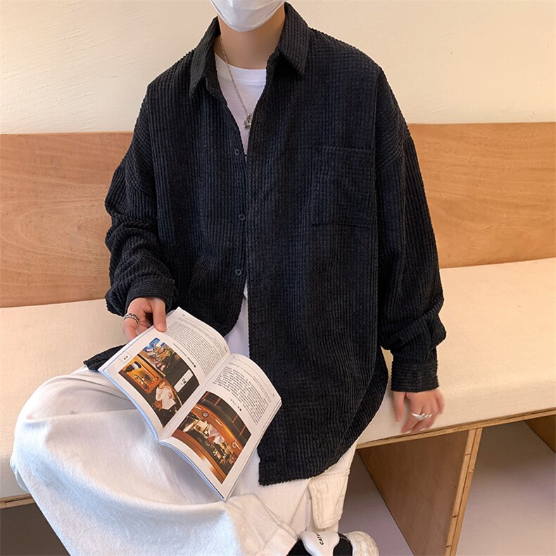 灯芯绒外套长袖韩版衬衫宽松男女学生中性潮A161-2-CT1357-P45,男装衬衫,电商A161-2