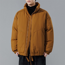 现货冬季美式休闲加厚雪山外套夹克立领纯色三防户外工装棉服，男装夹克，电商A486