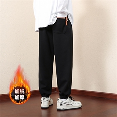 2305加绒/P55休闲裤男美式大码宽松潮男百搭长裤子卫裤男M-8XL，男装休闲裤，星座1204