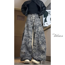 美式复古迷彩弯刀牛仔裤男休闲宽松工装裤A166-NA5814-特P70控118，男装牛仔裤，电商A166