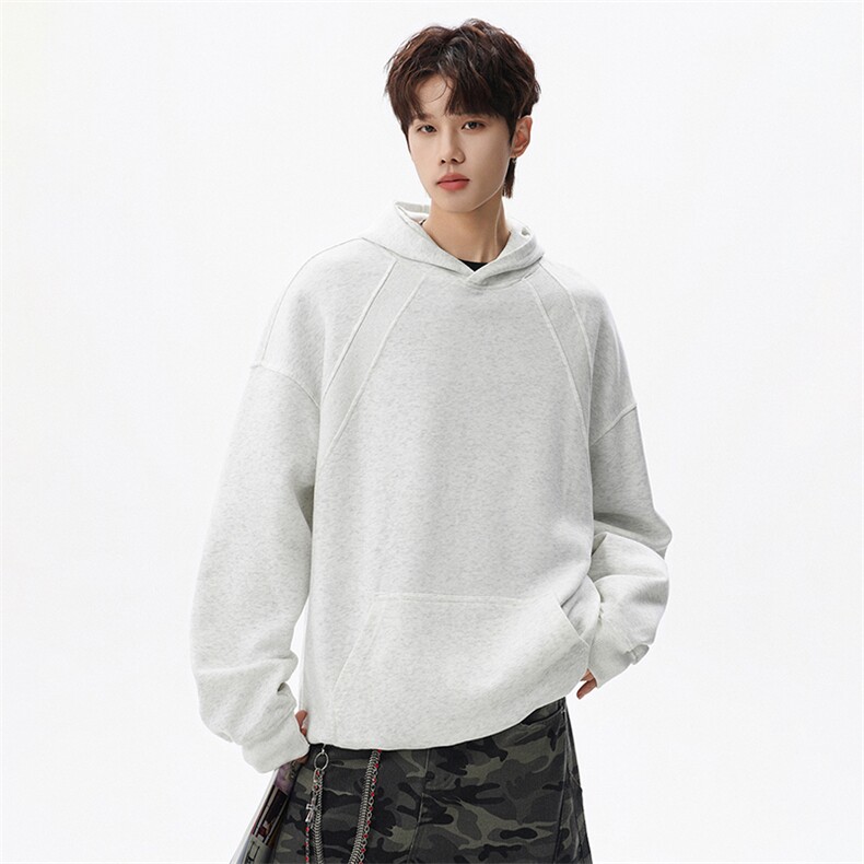 26新款口粮重磅纯色连帽套头卫衣W620P45,男装卫衣,电商A073