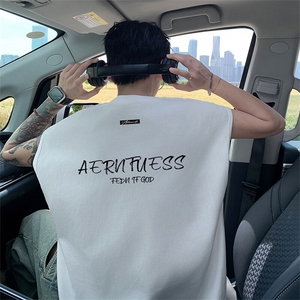 可48小时发货支持抖音得物来样二开240克重磅美式纯棉背心无袖t恤图片