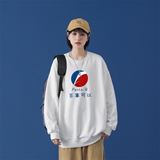 Y2462P38中性模特2023秋季ins潮男潮趣印花卫衣时尚圆领宽松上衣，男装卫衣，星座510A-1