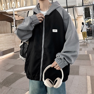 美式复古连帽夹克外套男款宽松休闲青少年百搭拉链开衫卫衣 WY112图片