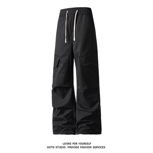 高品质白底得物秋季新款休闲裤男宽松直筒裤工装长裤 KZ928-P45图片