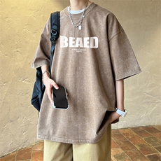 ！2024夏季新款男士水洗短袖T恤纯棉半袖学生体恤XT108P35，男装T恤，电商B220