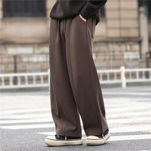 厚绳收腰直筒裤高密针织休闲裤男装运动卫裤阔1859-P150控268图片