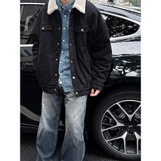 现货加绒牛仔棉服男冬季棉衣外套羊羔绒翻领夹克毛领MY1089-P110，男装夹克，星座1103-3