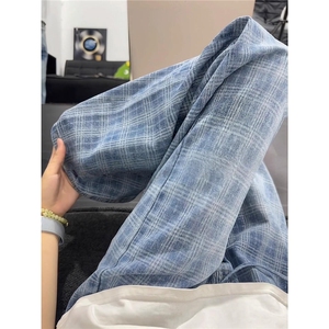 现货! 港风新款2025潮流百搭直筒宽松大码牛仔裤松紧腰NZ6158-P40图片