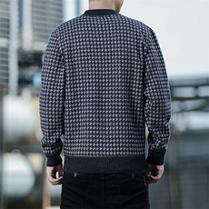 高品质秋冬季新款男士休闲棒球领夹克外套百搭加绒毛衣8952-P60，男装针织衫/毛衣，星座1706