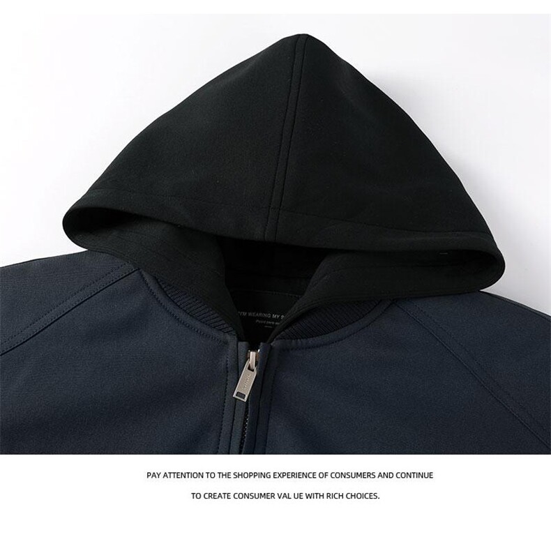 MY08-尺码M-3XL-P105-冬季假两件拼接连帽加厚夹克外套毛绒内里,男装夹克,星座1811B