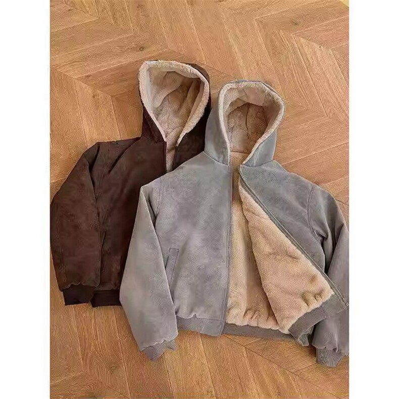 现货高品质美式冬季重磅座山雕大毛毛领pu皮棉衣男女加厚外套,男装皮衣,电商A486-1
