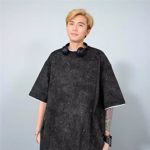 满天星短袖t恤男2025夏季新款潮牌宽松体恤高初中学生半袖上衣服图片