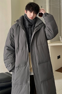 情侣羽绒服男冬季新款港风宽松连帽长款保暖外套YR921-P190图片