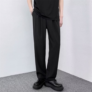 休闲西裤男韩版潮流纯色垂感帅2023夏季新款ins宽松长裤K3971-P40图片