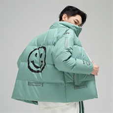 现货外贸侧飞图立领光板团体服班服宽松韩版情侣学生外套羽绒服，男装羽绒服，星座301D-5(原星座1415）