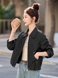 2026年春季新款现货休闲时尚皮衣外套品质女装图片