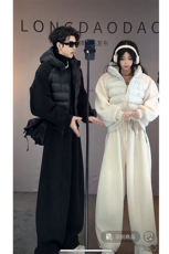 抖音冬季复古摇粒绒连帽棉服阔腿裤套装M363-P127K363-P67(网图，男装棉衣，电商B267
