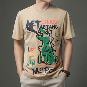 AC23795钱塘2020-3新款潮流时尚印花男士圆领短袖T恤休闲上衣P50图片
