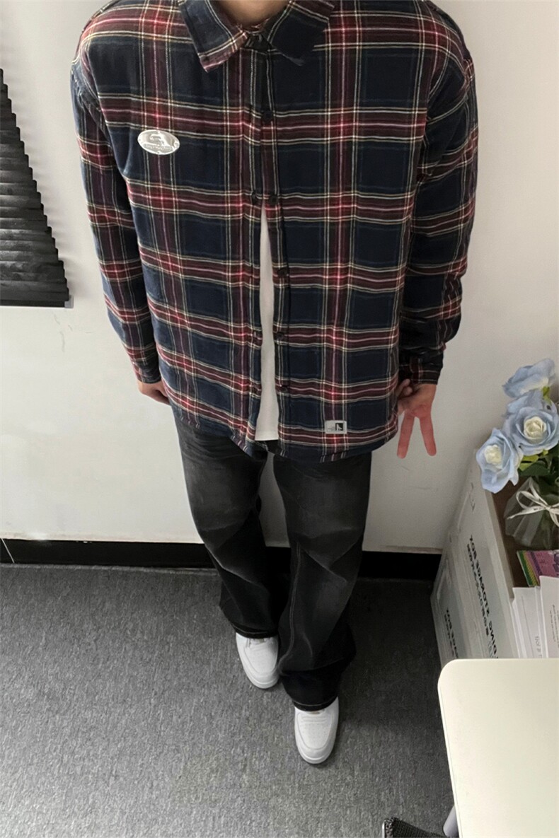 特P68无差价冬装新款百搭格子棉衣-HS2150G港风内景,男装棉衣,电商A003
