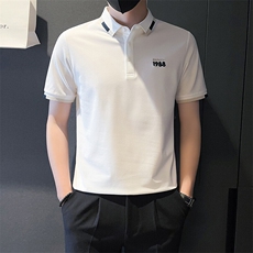 6603-P58夏季刺绣POLO衫男字母T恤男装半截袖新款夏装-1控78，男装Polo衫，星座603-2