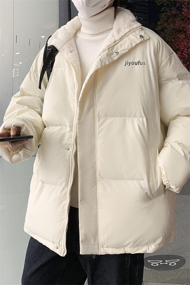 新款四色加绒加厚羊羔毛衣男服学生面包服外套街头W2147-P78,男装棉衣,星座512-4