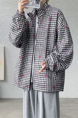 现货JK10068-特批55秋季大码灯芯印花高品质夹克外套宽松上衣，男装夹克，电商A059