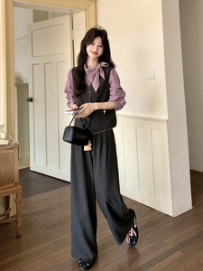 新品现货 法式休闲套装三件套2C271-9605-P195-K318图片