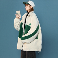 冬款中性风加绒加厚棉衣外套拼接羊羔绒棉服男士8146-P115控价158，男装棉衣，电商A441-1