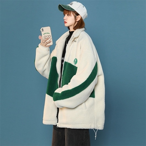 冬款中性风加绒加厚棉衣外套拼接羊羔绒棉服男士8146-P115控价158图片