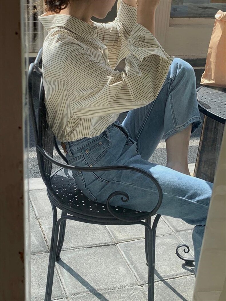 春季新品·设计款条纹衬衫，女装衬衫，Hello Tina