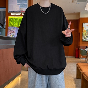 S5022/特P30春装新款高个性套头卫衣男潮流宽松百搭长袖T恤外套图片