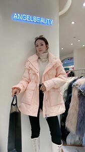 韩系收腰小女人气质款羽绒服图片