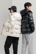 新款时尚潮牌亮面压花短款外套白鸭绒羽绒服无影墙情侣R9002P100，男装羽绒服，星座301D-5(原星座1415）