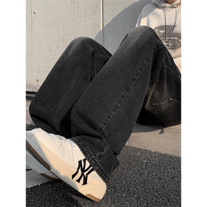 B221 美式ins高街暗黑松紧腰宽松直筒牛仔裤 LK24152-P55  控78图片