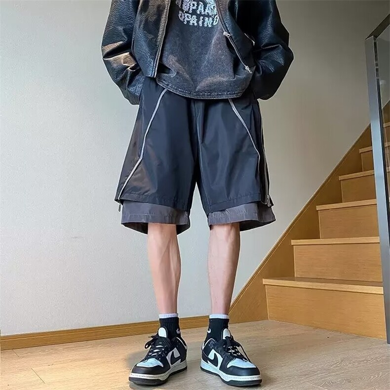 工装短裤男夏季美式高街机能冲锋裤高级感痞帅百搭五分裤AK19-P37,男装牛仔裤,星座208-5