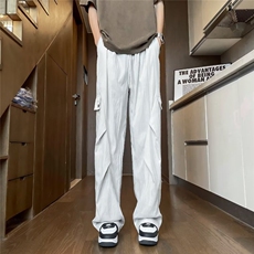 男夏季薄款冰丝褶皱伞兵裤子CK518P37，男装休闲裤，星座1116-2
