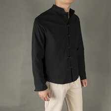 风盘扣亚麻长袖衬衫男复古棉麻唐装汉服钱塘6005-YM06，男装衬衫，星座1112-5（原712-5）