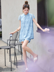 新中式国风套装短裤女2025夏新款小个子巨好看绝美漂亮穿搭两件套图片