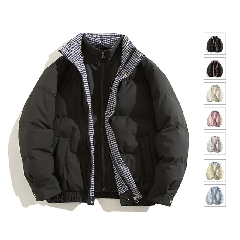 假两件立领棉服男冬季美式复古宽松休闲加厚保暖外套MY2515-P85,男装棉衣,星座610（原A335）