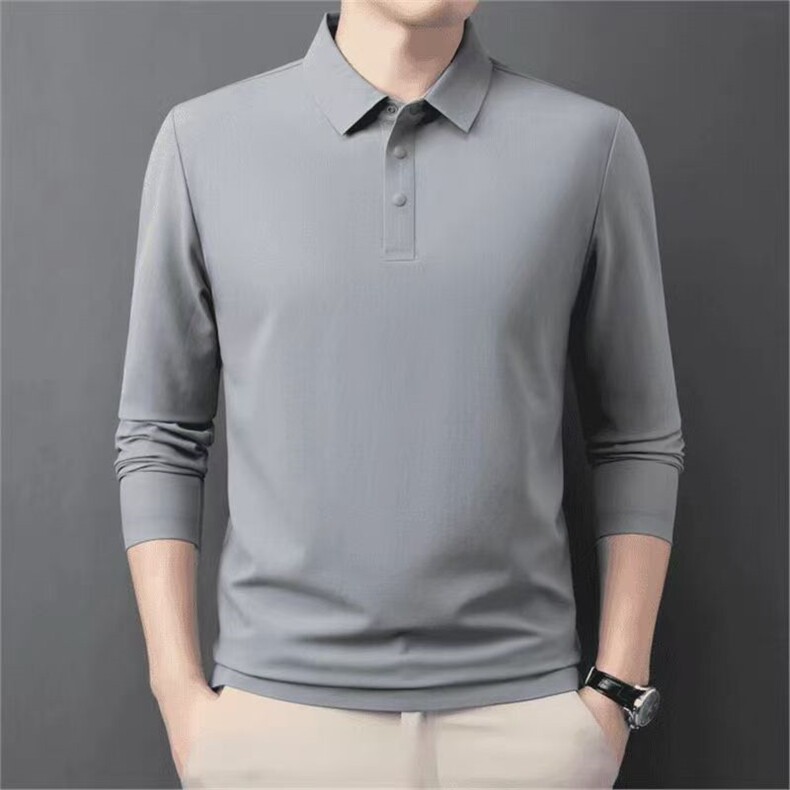 2025简约百搭时尚无痕polo衫男款，男装T恤，牛米欧羽绒服工厂店