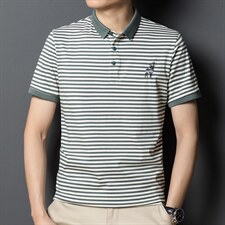 中青年男士短袖T恤薄款上衣夏季新款休闲百搭条纹polo体恤衫男装,男装T恤,电商B212（原钱塘6029）