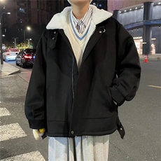 A新款男冬季羊羔毛棉衣男潮港风加绒加厚夹克外套棉袄W2281-P75，男装棉衣，星座512-2