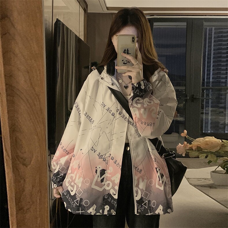 外套女款新款韩版时尚宽松百搭潮牌休闲美式短款连帽上衣C371-80,女装短外套,星座911-2(原星座613-2）